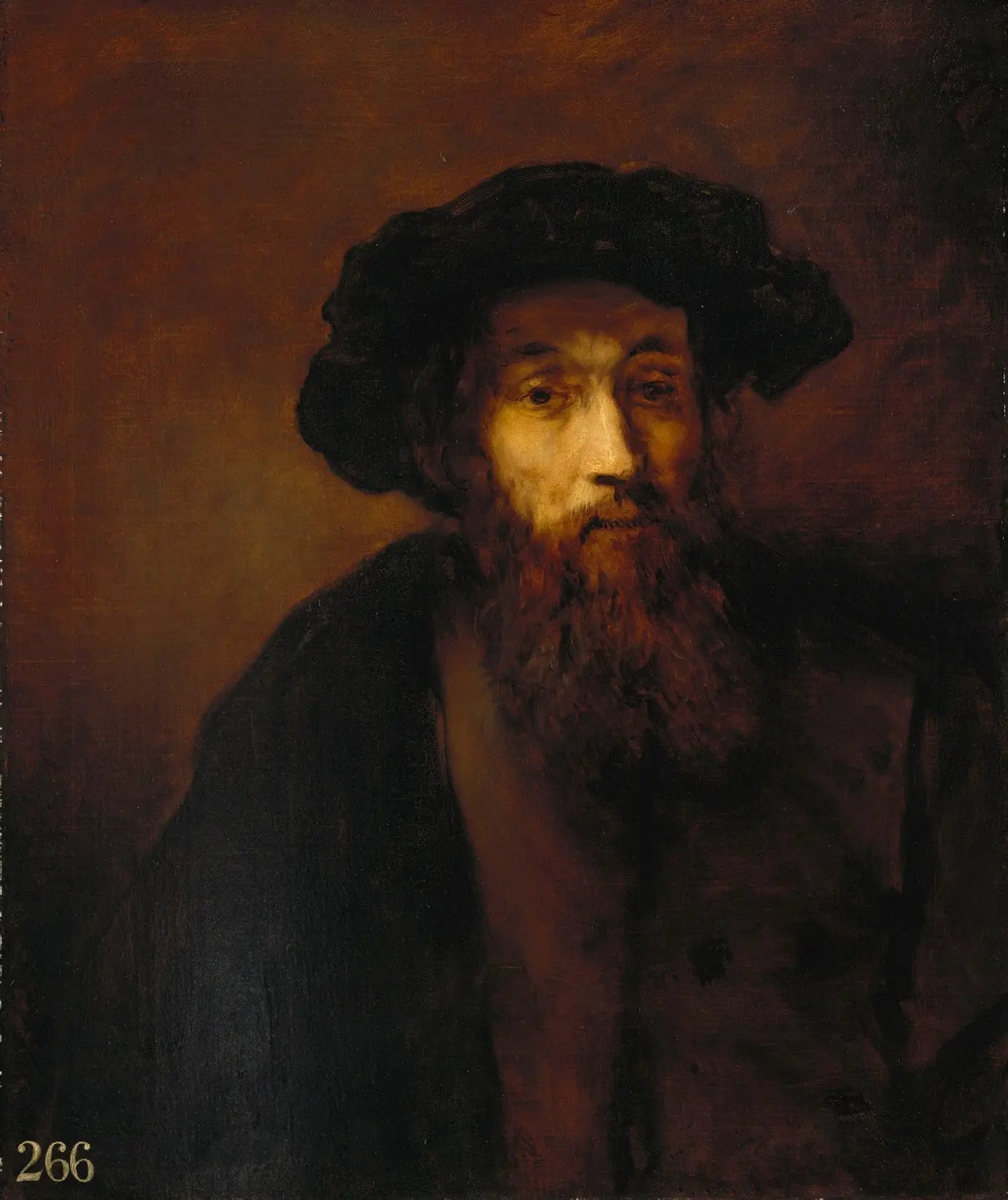 Un homme barbu avec une casquette (d'après Rembrandt) - Thomas Gainsborough image 1 tableau peint à l’huile sur toile