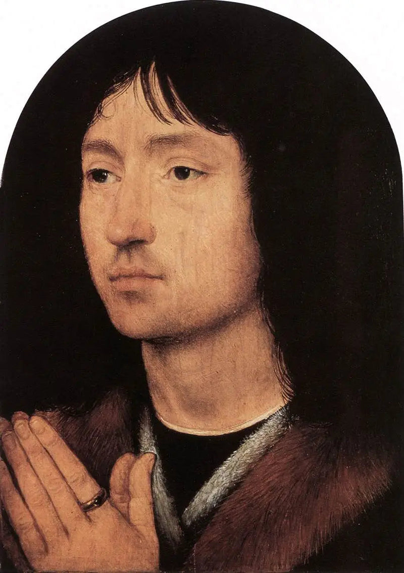 Ein unbekannter Mann im Gebet - Hans Memling