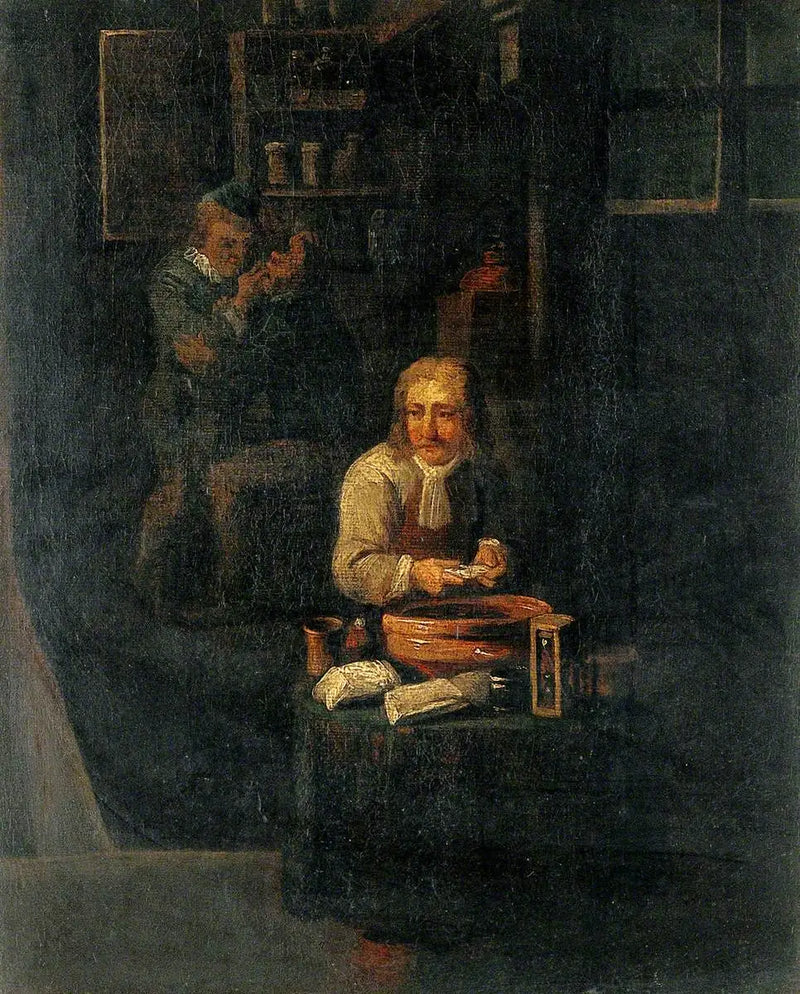 Ein Mann, der Gips anfertigt - David Teniers der Jüngere