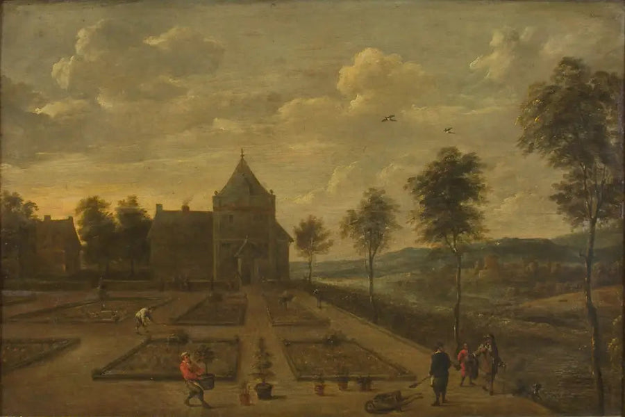 Ein Garten vor einem Landhaus - David Teniers der Jüngere