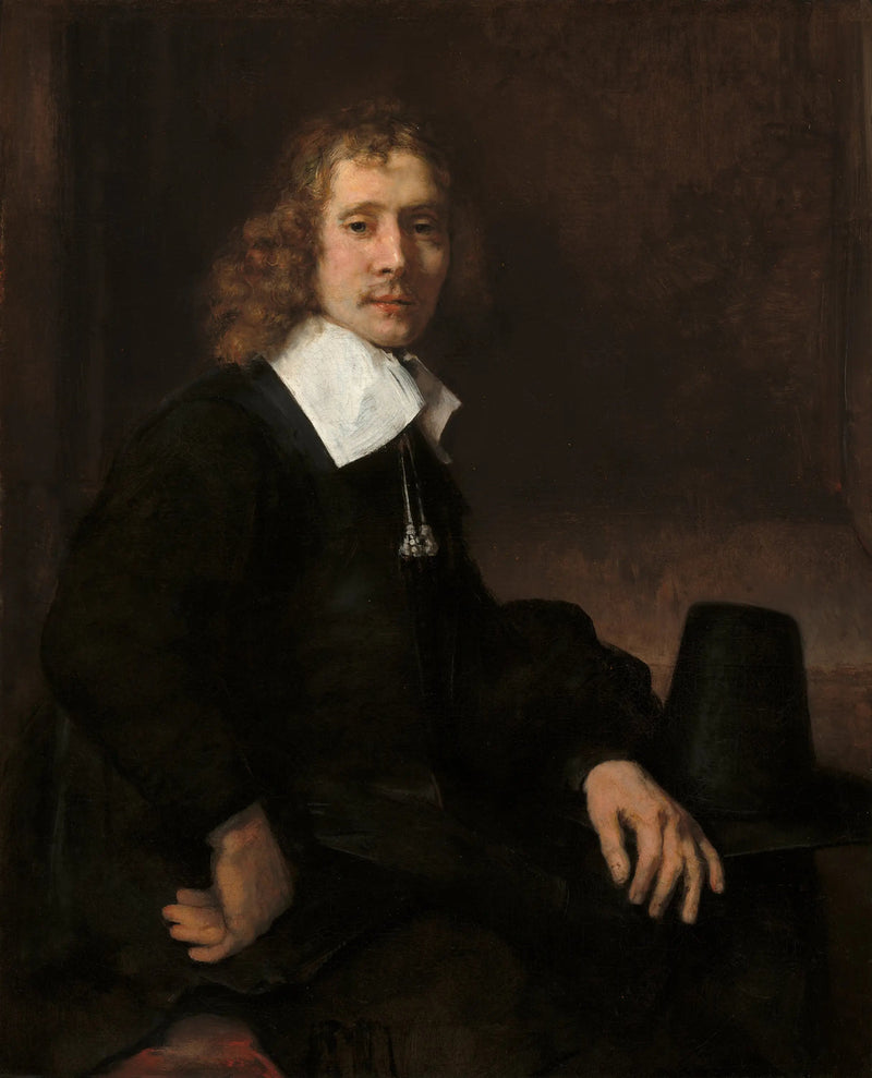 Ein junger Mann sitzt an einem Tisch (vielleicht Govaert Flinck) - Rembrandt
