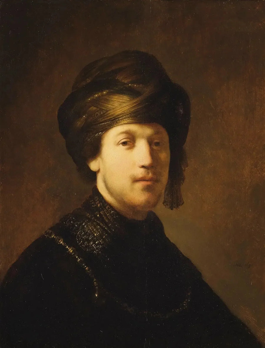 Ein junger Mann mit einem Turban - Rembrandt
