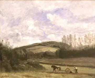 Ein Bauer auf dem Feld, Umgebung von Étretat - Jean-Baptiste Camille Corot
