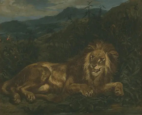 Ein Löwe an der Quelle - Eugène Delacroix