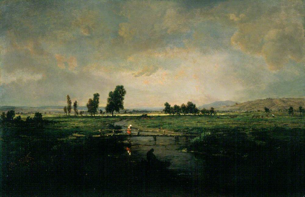 Un marais dans les Landes - Théodore Rousseau image 1 copie de tableau peinte à la main