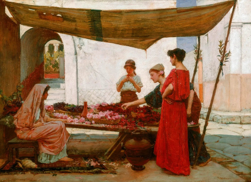 Ein griechischer Blumenmarkt - John William Waterhouse