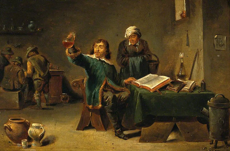 Ein Arzt, der eine Urinprobe untersucht - David Teniers der Jüngere