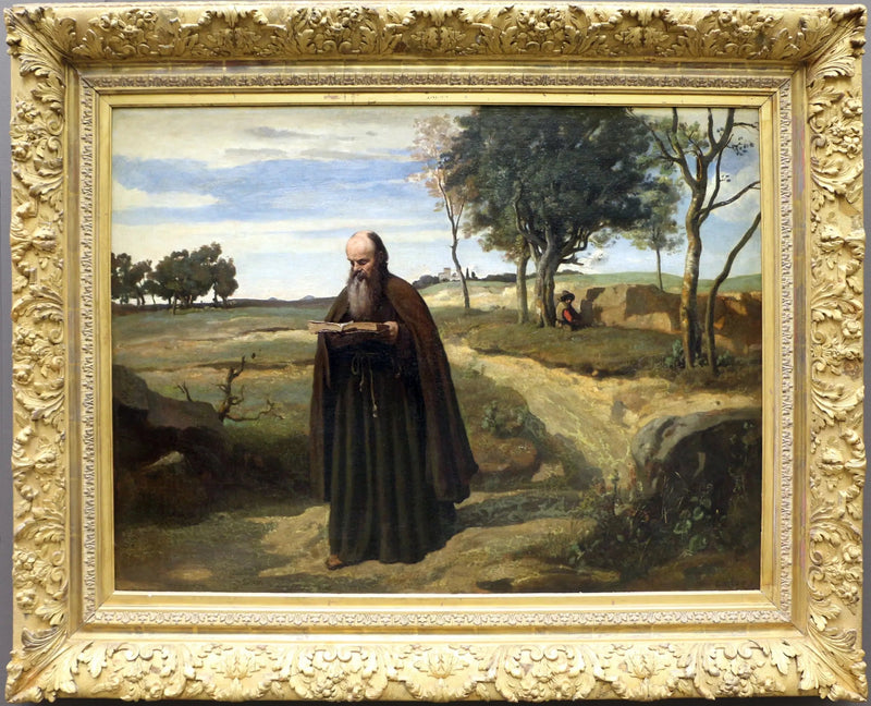 Ein Mönch liest - Jean-Baptiste Camille Corot