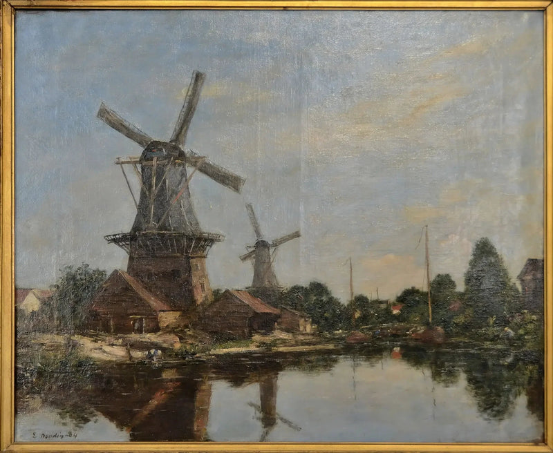 Eine Mühle in Holland - Eugène Boudin
