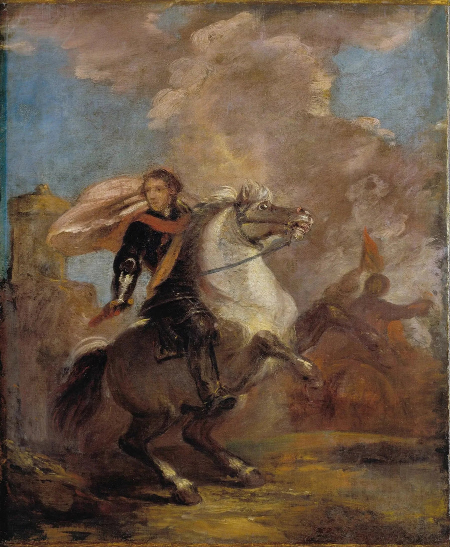 Ein Offizier auf einem Pferd - Joshua Reynolds