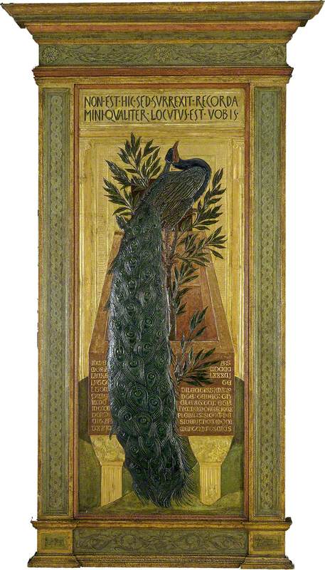 Un paon - Edward Burne-Jones image 1 copie de tableau peinte à la main