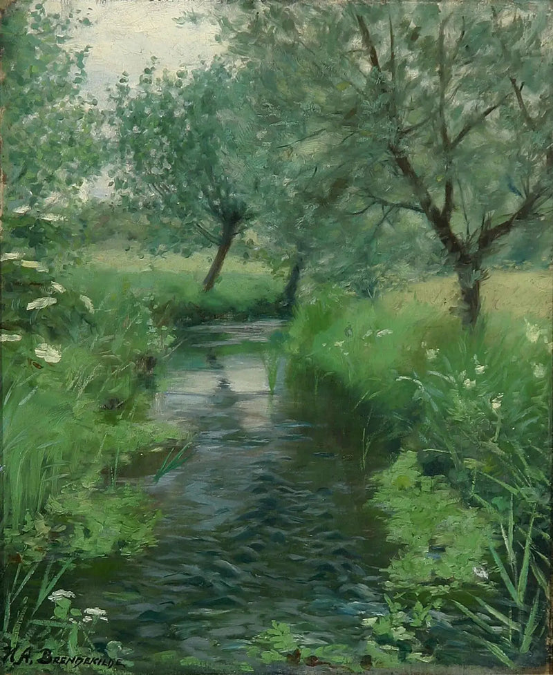 Ein Landschaft mit einem Bach. - H. A. Brendekilde