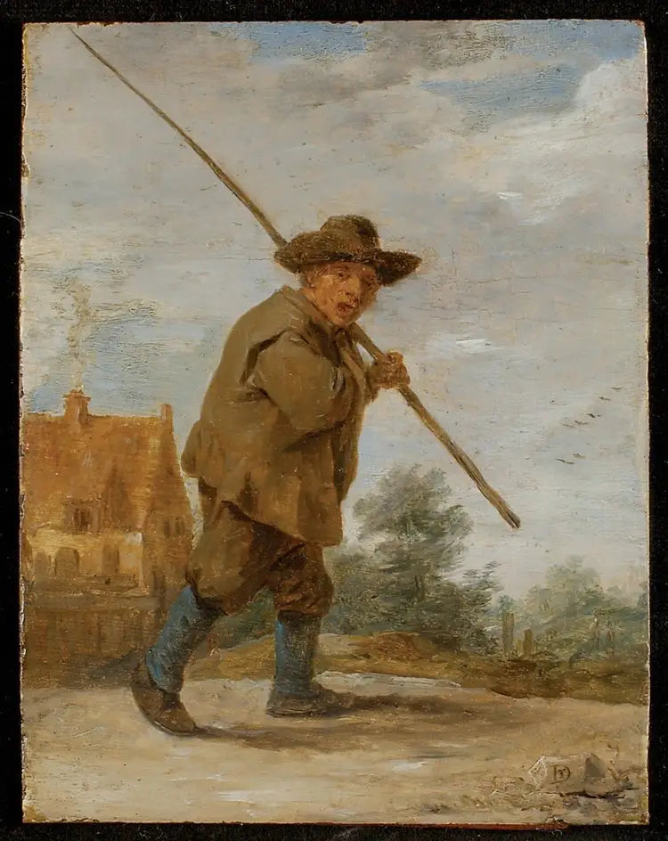 Ein Bauer mit einer Rute auf der Schulter - David Teniers der Jüngere