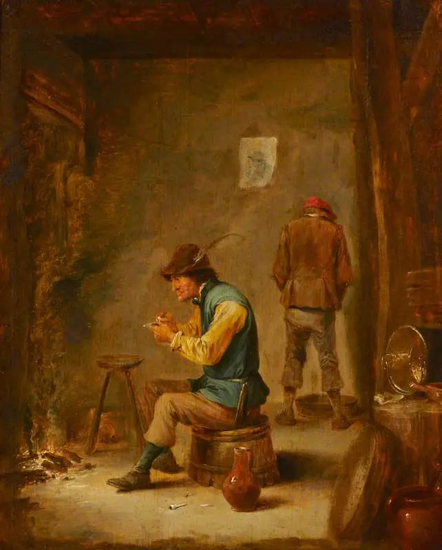 Ein Bauer, der seine Pfeife stopft - David Teniers der Jüngere