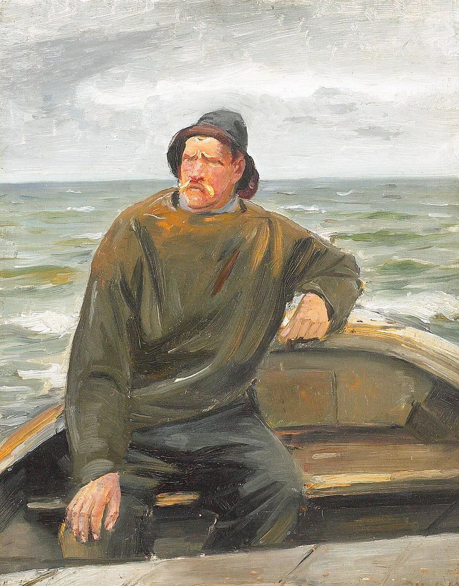 Ein Fischer in einem Boot. – Michael Peter Ancher