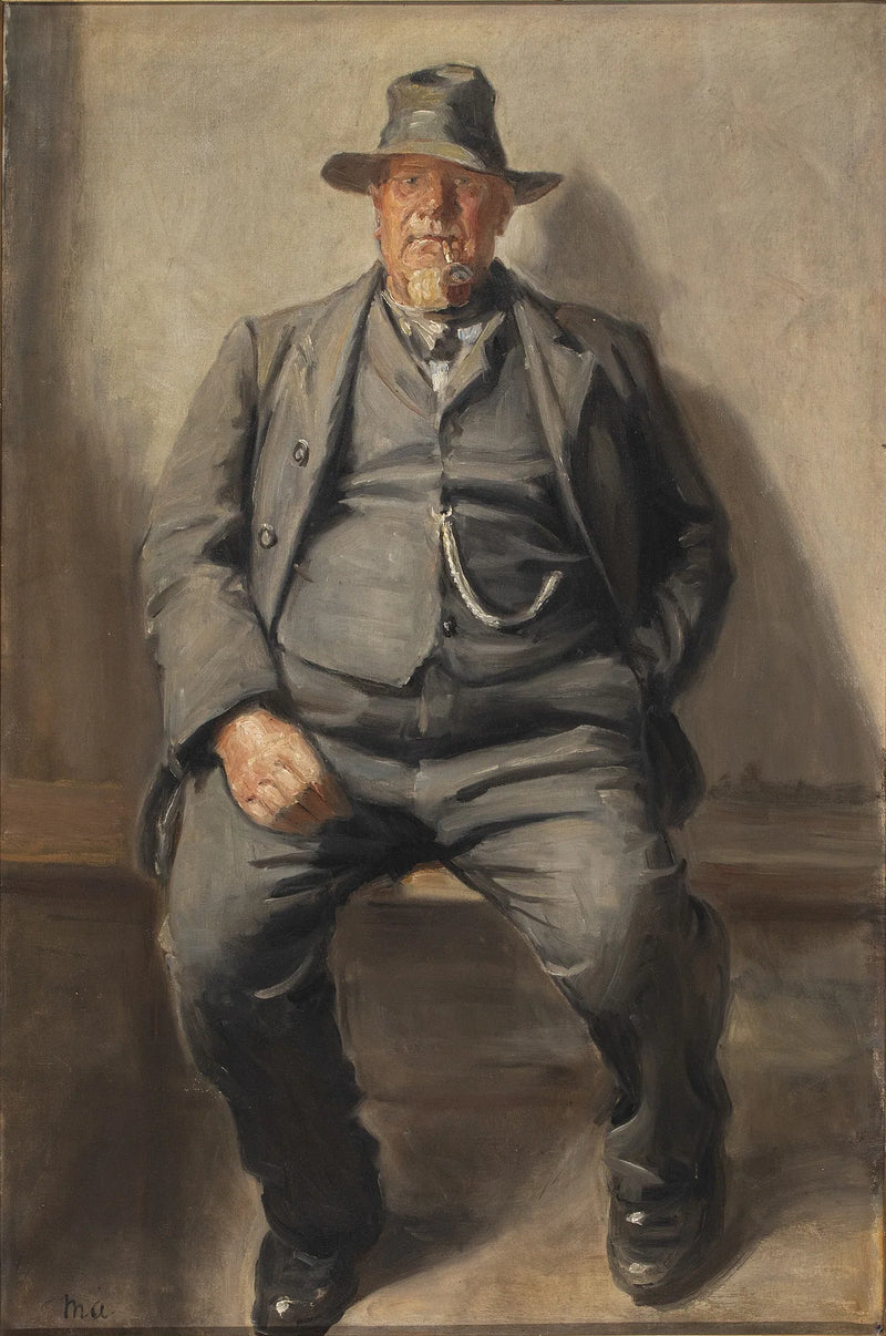 Ein Fischer aus Bornholm, in seinem Sonntagsanzug, mit Hut und Uhrenkette. – Michael Peter Ancher