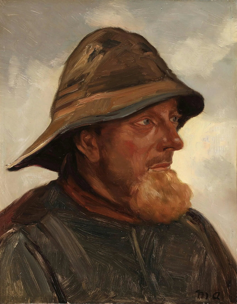 Ein Fischer aus Skagen. 37 x 29 cm. -Michael Peter Ancher