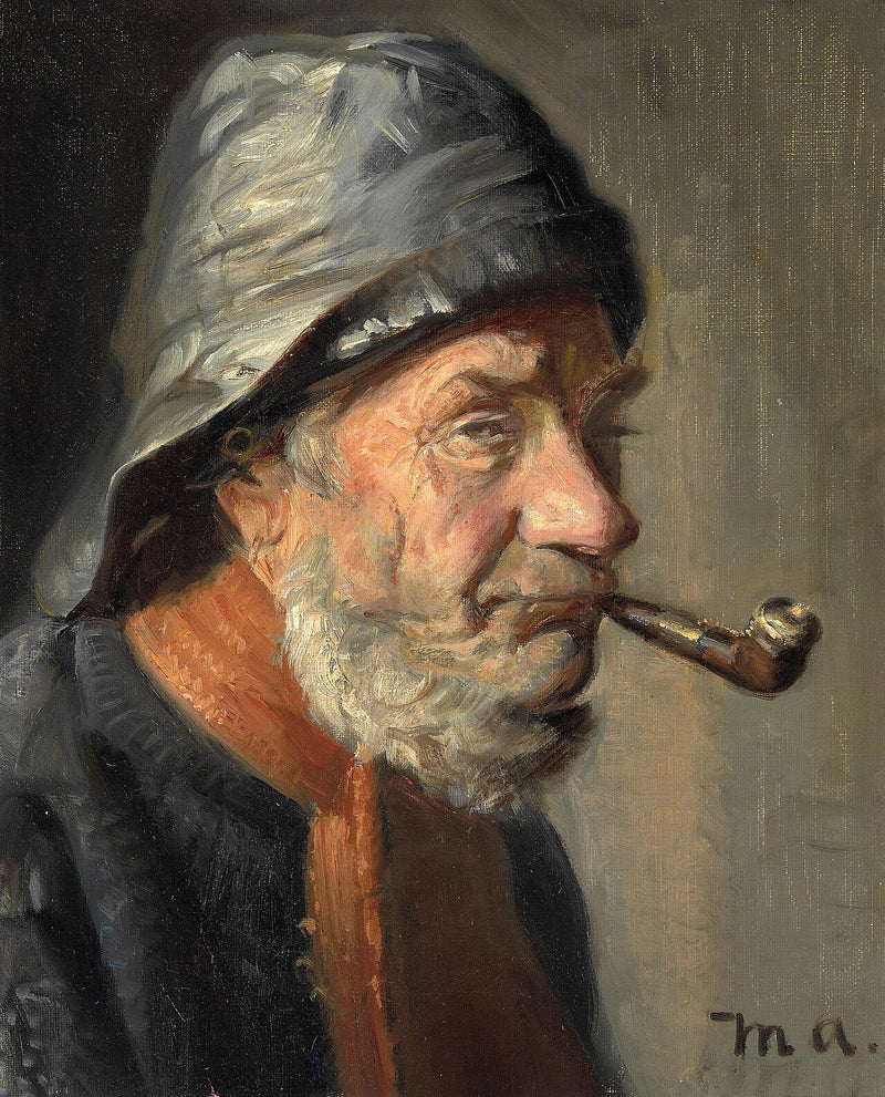 Ein Fischer aus Skagen raucht Pfeife. – Michael Peter Ancher