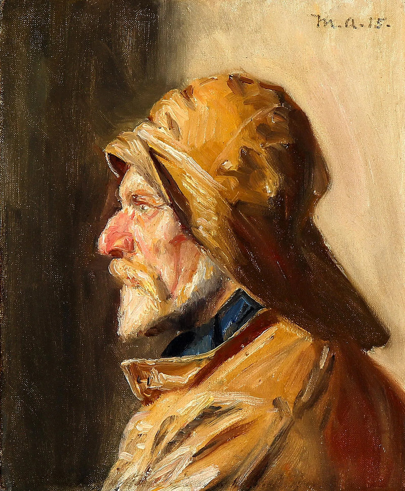Ein Skagen-Fischer im Profil. -Michael Peter Ancher