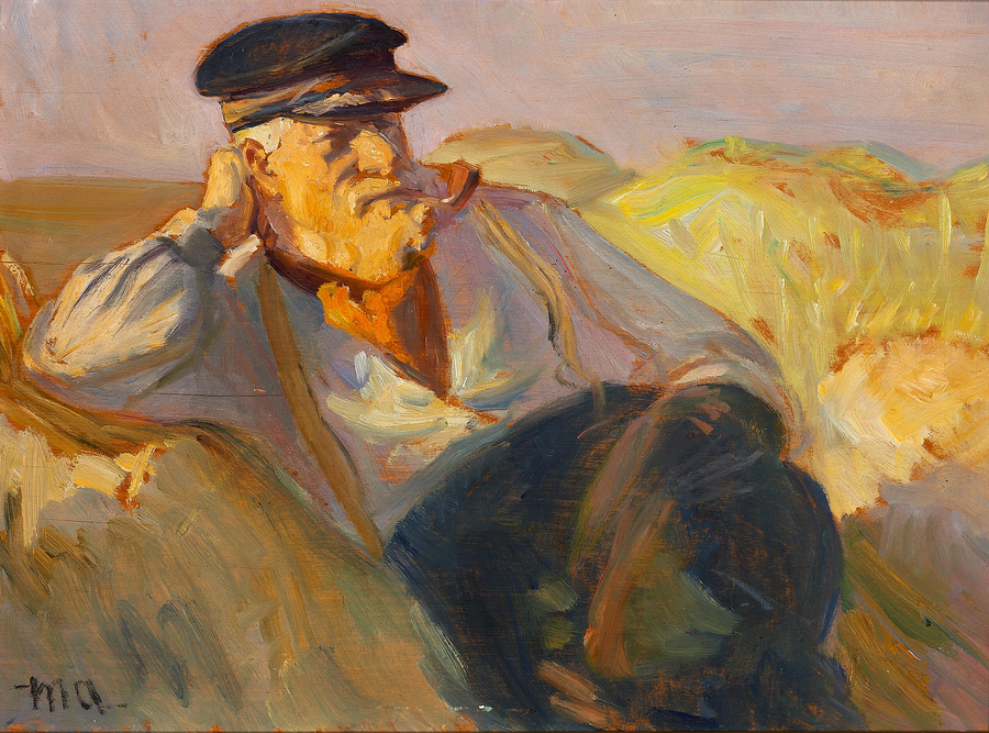 Ein Fischer aus Skagen ruht sich in den Dünen aus. – Michael Peter Ancher