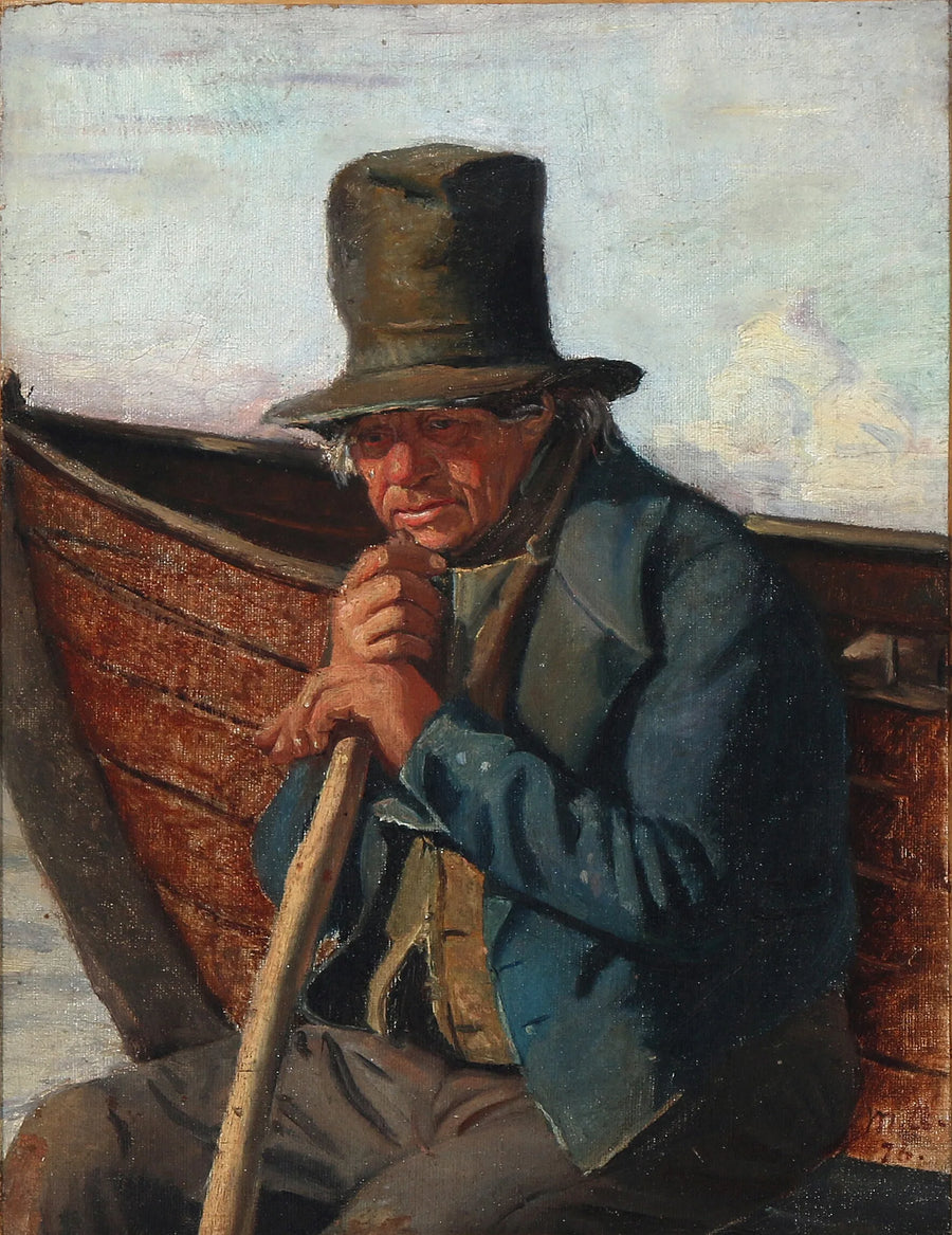 Ein Fischer aus Skagen auf seinem Boot – Michael Peter Anker