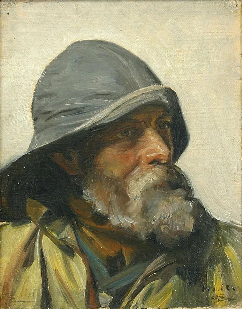 Ein Fischer in Ölzeug (1908) - Michael Peter Ancher