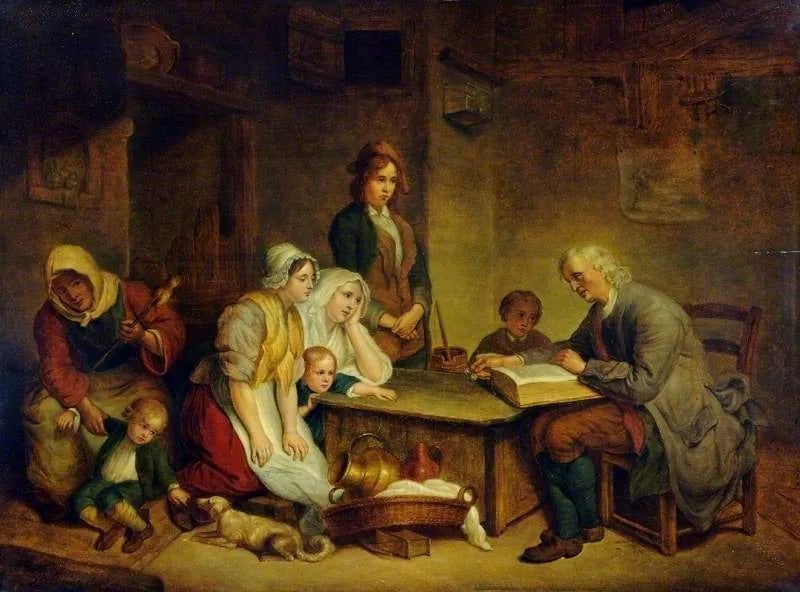 Ein Vater liest seiner Familie die Bibel vor - Jean-Baptiste Greuze