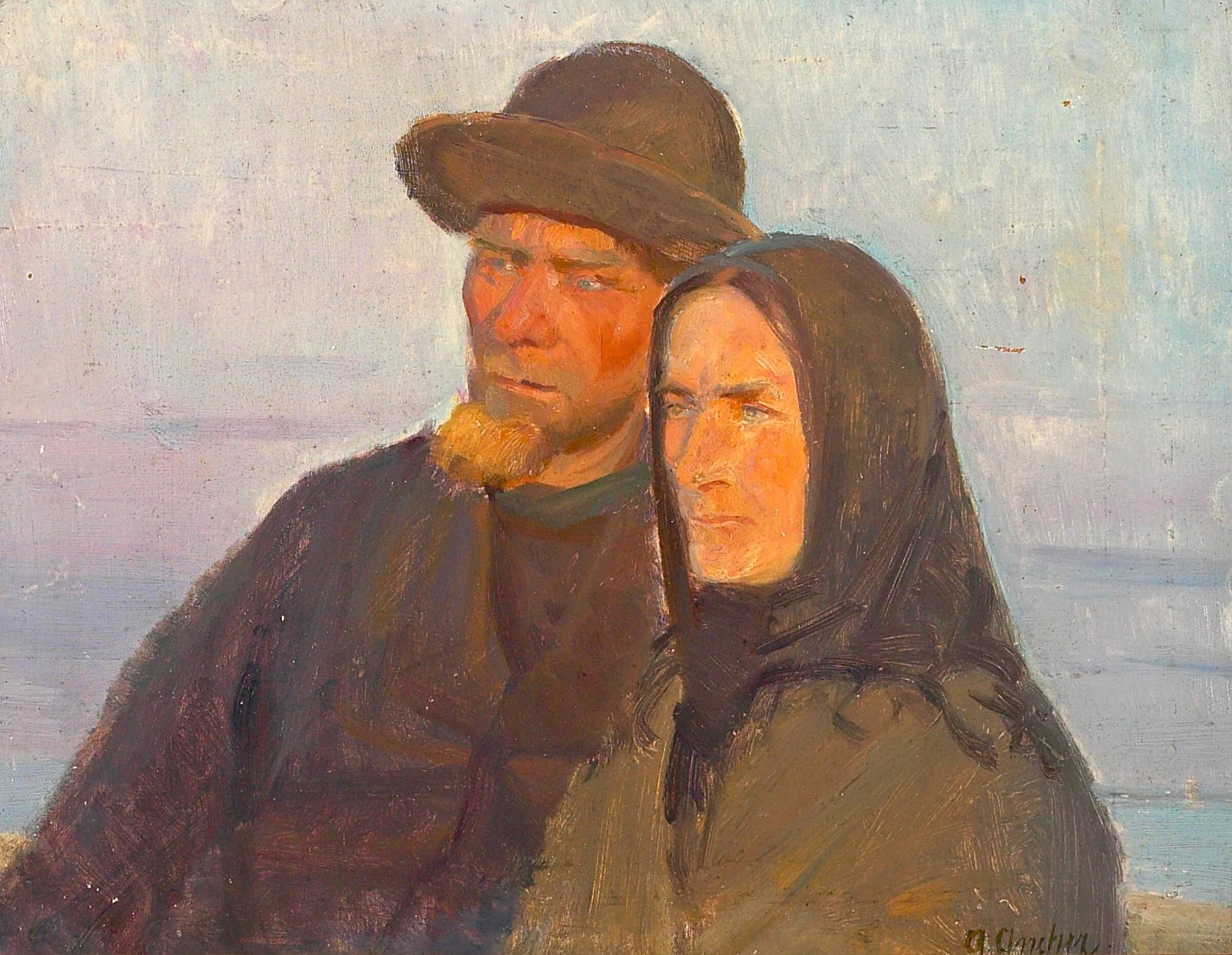 Un portrait d'Ole Markstrøm et de sa femme. - Anna Ancher image 1 tableau peint à l’huile sur toile