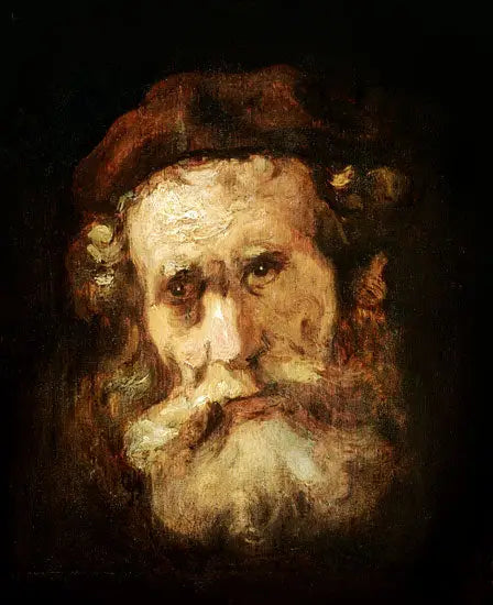 Un rabbin - Rembrandt image 1 copie peinte à la main à l’huile