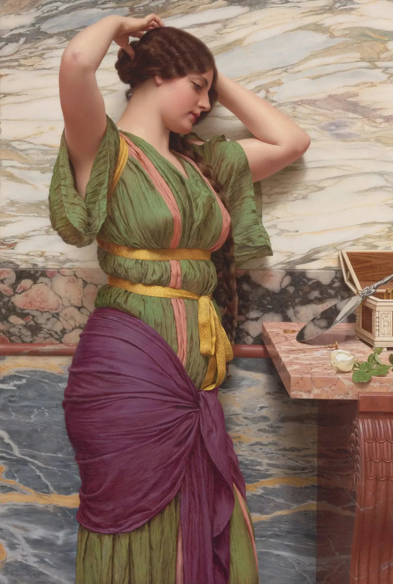 Ein schmeichelhafter Spiegelbild - John William Godward