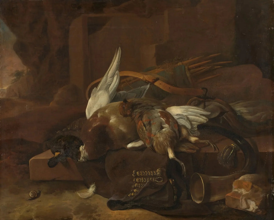 Eine Jägertasche - Melchior de Hondecoeter