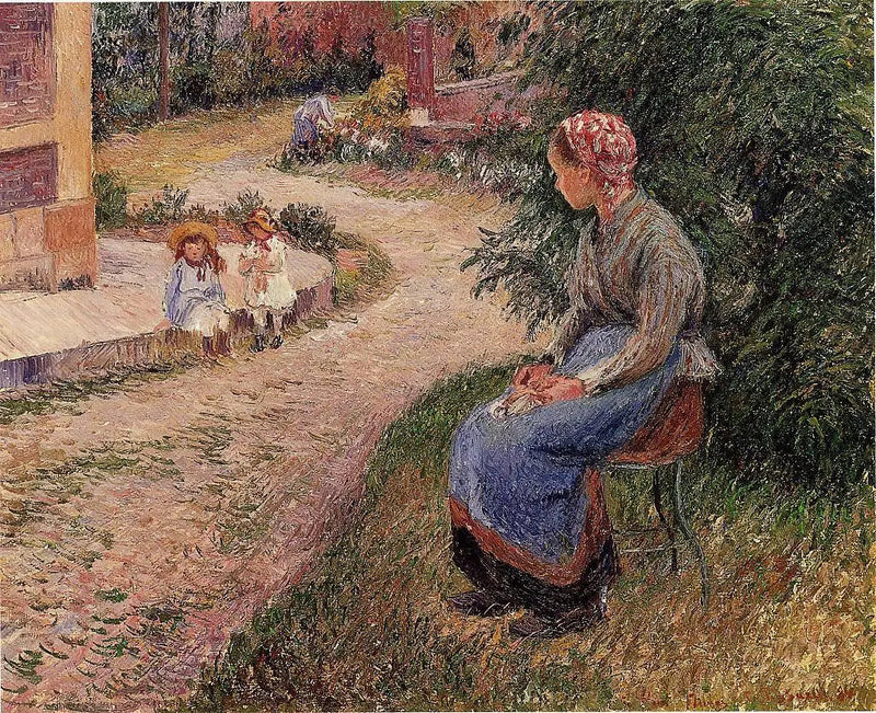 Ein sitzender Diener im Garten von Eragny - Camille Pissarro