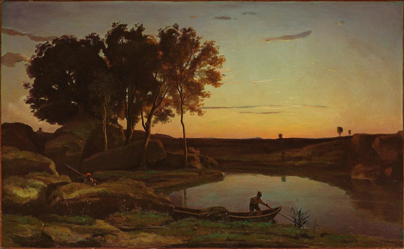 Ein Abend, Landschaft - Jean-Baptiste Camille Corot