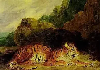 Ein Tiger nahe seiner Höhle - Eugène Delacroix