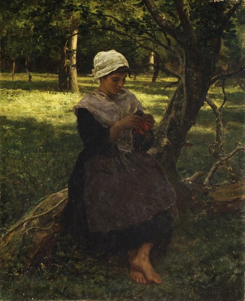 Ein bäuerliches Strickstück - Jules Breton