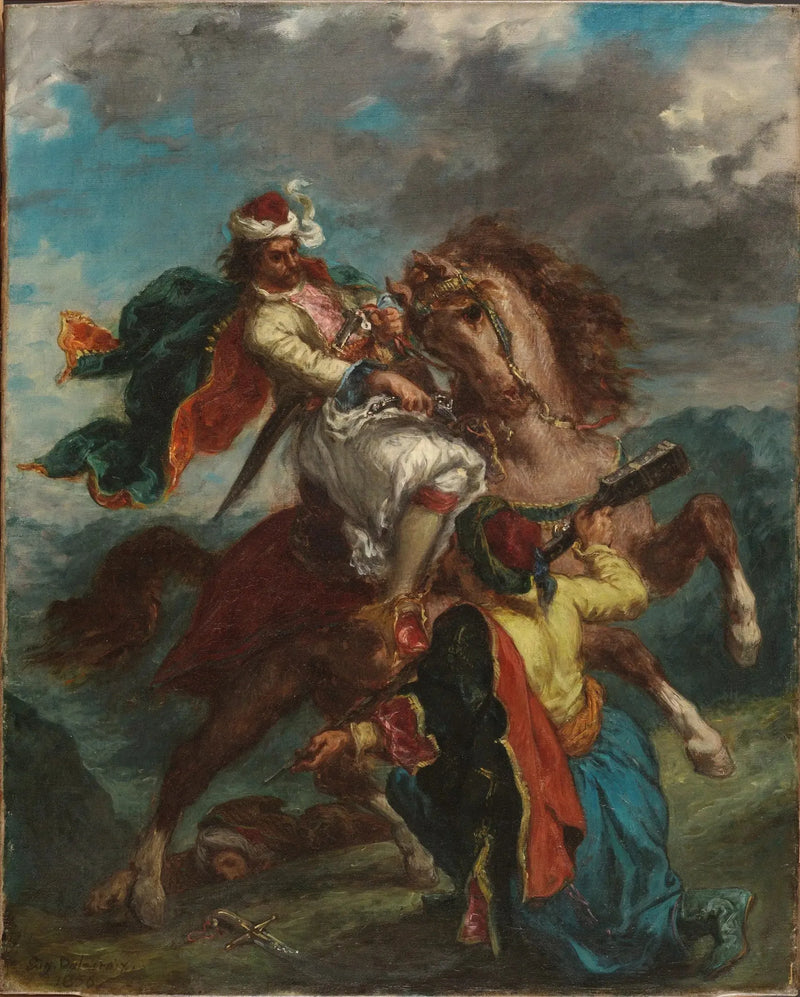 Ein Türke geht zu einem griechischen Reiter - Eugène Delacroix