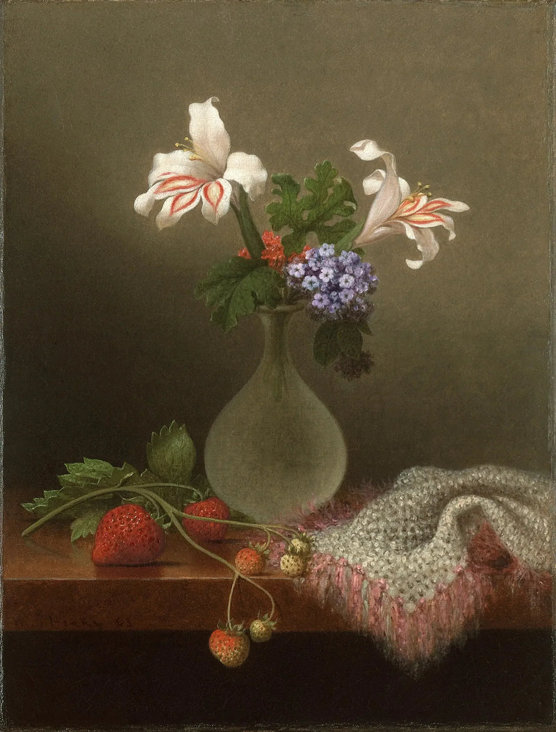 Eine Vase mit Lilien, Weizen und Heliotrop - Martin Johnson Heade