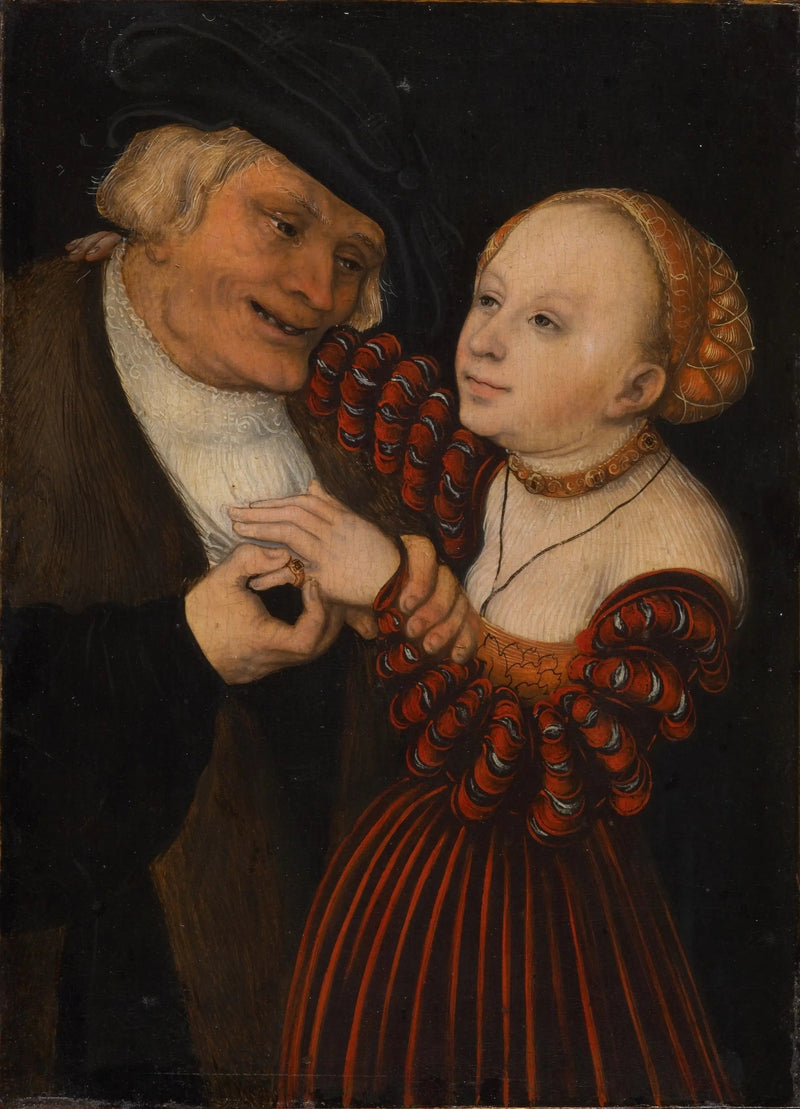 Ein alter Mann mit einem Mädchen / Ein unpassendes Paar - Lucas Cranach der Ältere