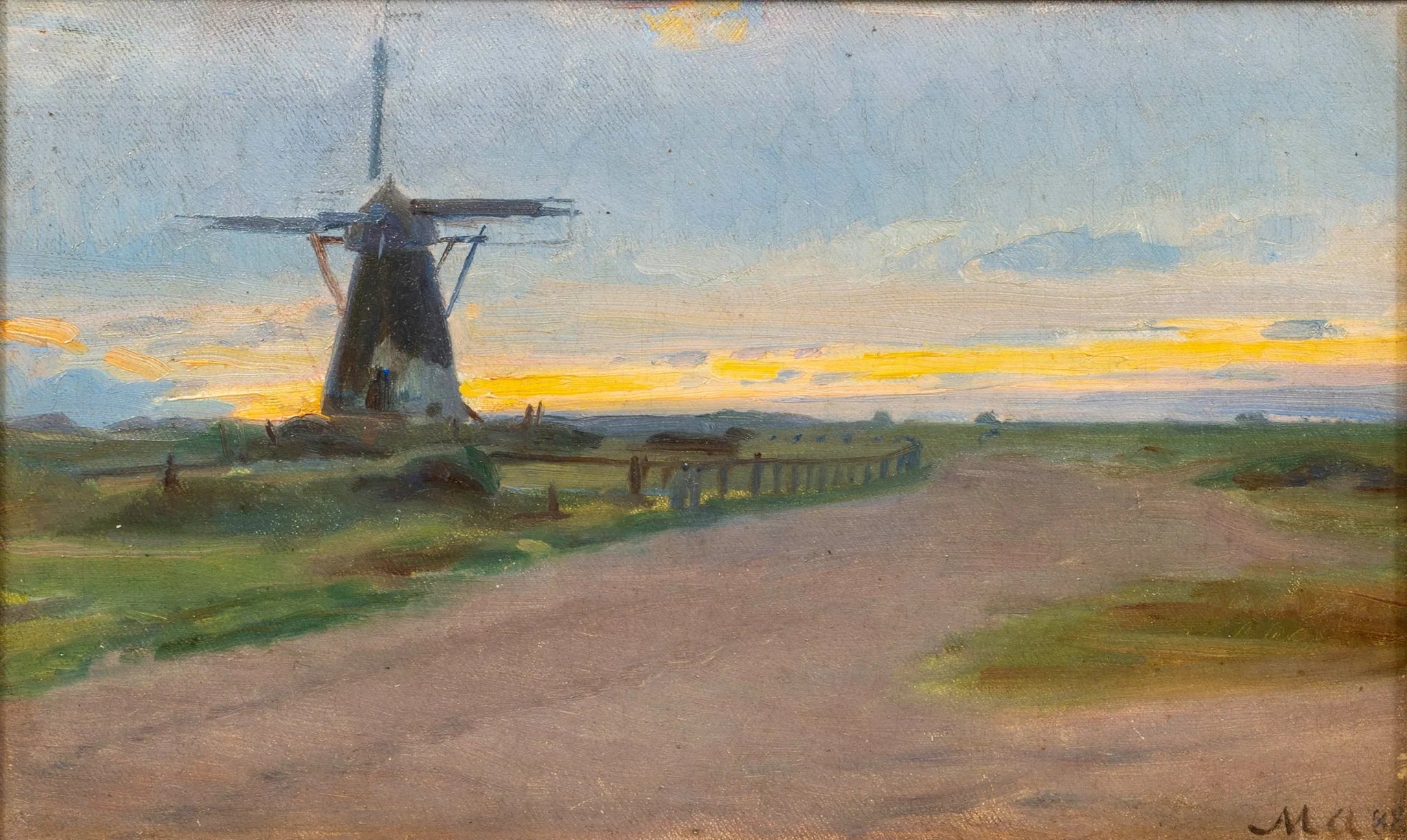 Un vieux moulin à vent. - Michael Peter Ancher image 1 reproduction de peinture à l’huile