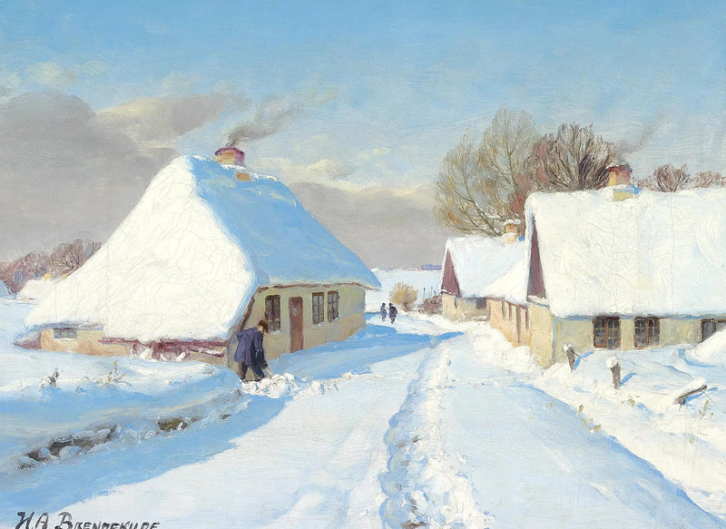 Ein verschneites Dorf. - H. A. Brendekilde