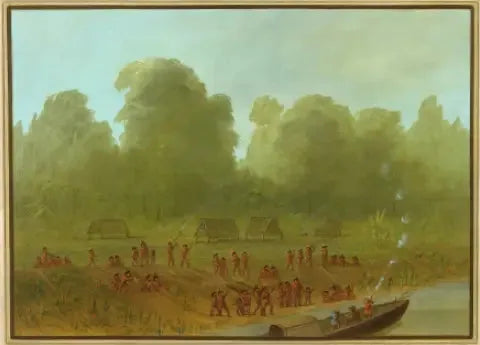 Ein Dorf der Mayoruna - George Catlin