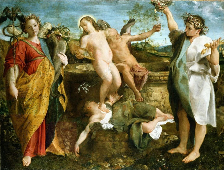 Eine Allegorie von Wahrheit und Zeit - Annibale Carracci