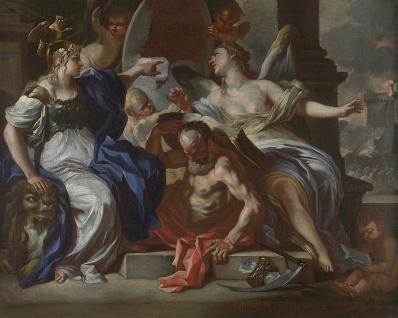 Eine Allegorie von Ludwig XIV - Francesco Solimena