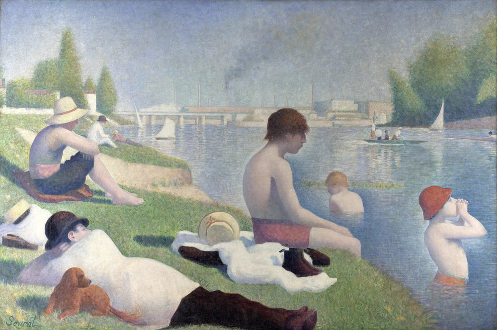 Une baignade à Asnières - Georges Seurat image 1 reproduction artisanale de tableau