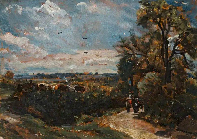 Eine Kutsche auf einer Gasse in Flatford - John Constable