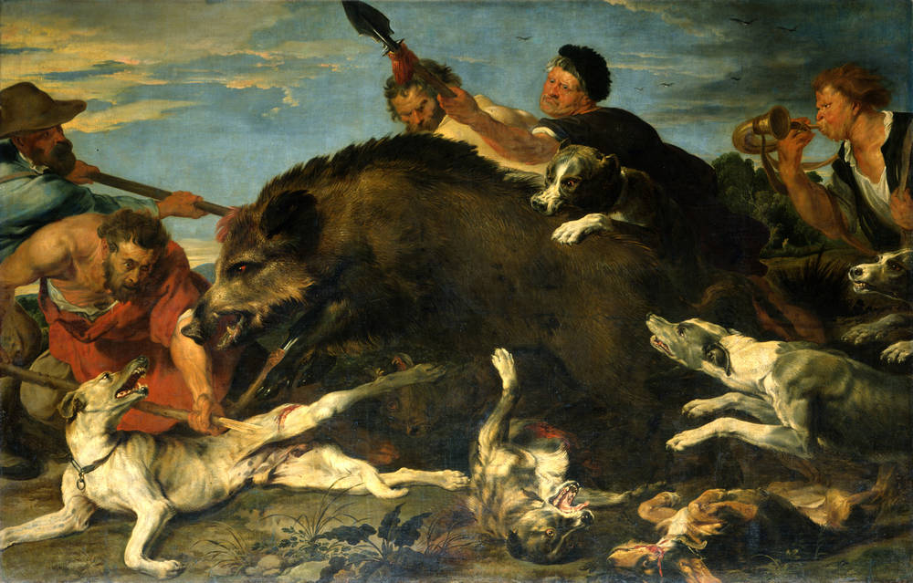 Une chasse au sanglier - Frans Snyders image 1 tableau peint à l’huile sur toile