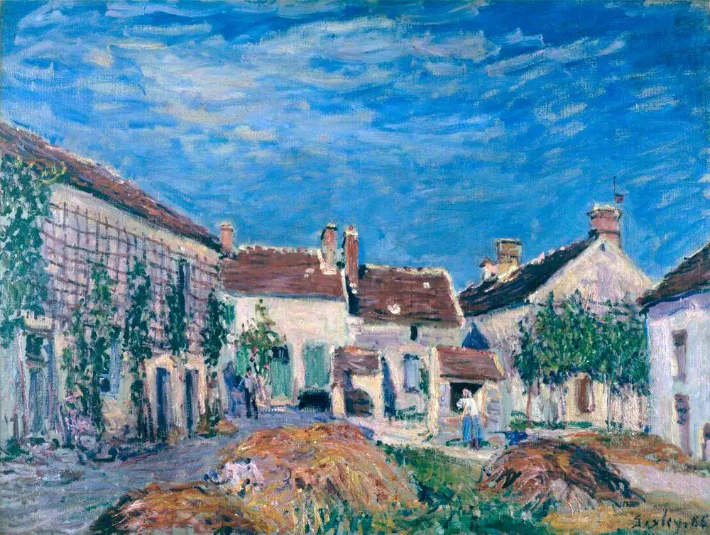 Une cour aux Sablons - Alfred Sisley image 1 reproduction de peinture à l’huile