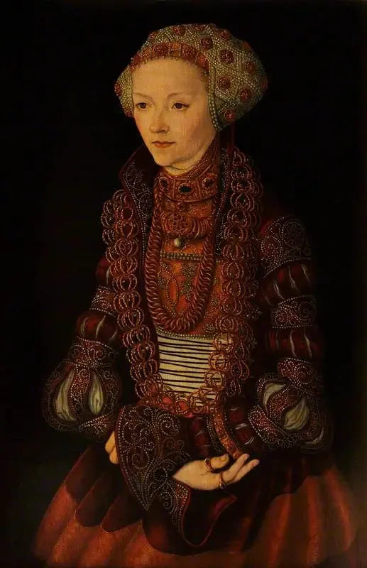 Eine unbekannte Dame, früher Sybille von Kleve genannt, Ehefrau von Johann Friedrich von Sachsen - Lucas Cranach der Ältere