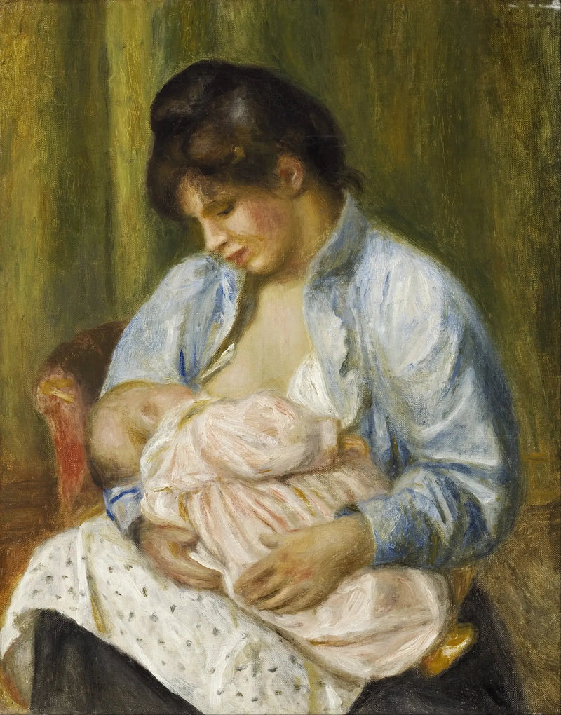 Eine Frau, die ein Kind stillt - Pierre-Auguste Renoir