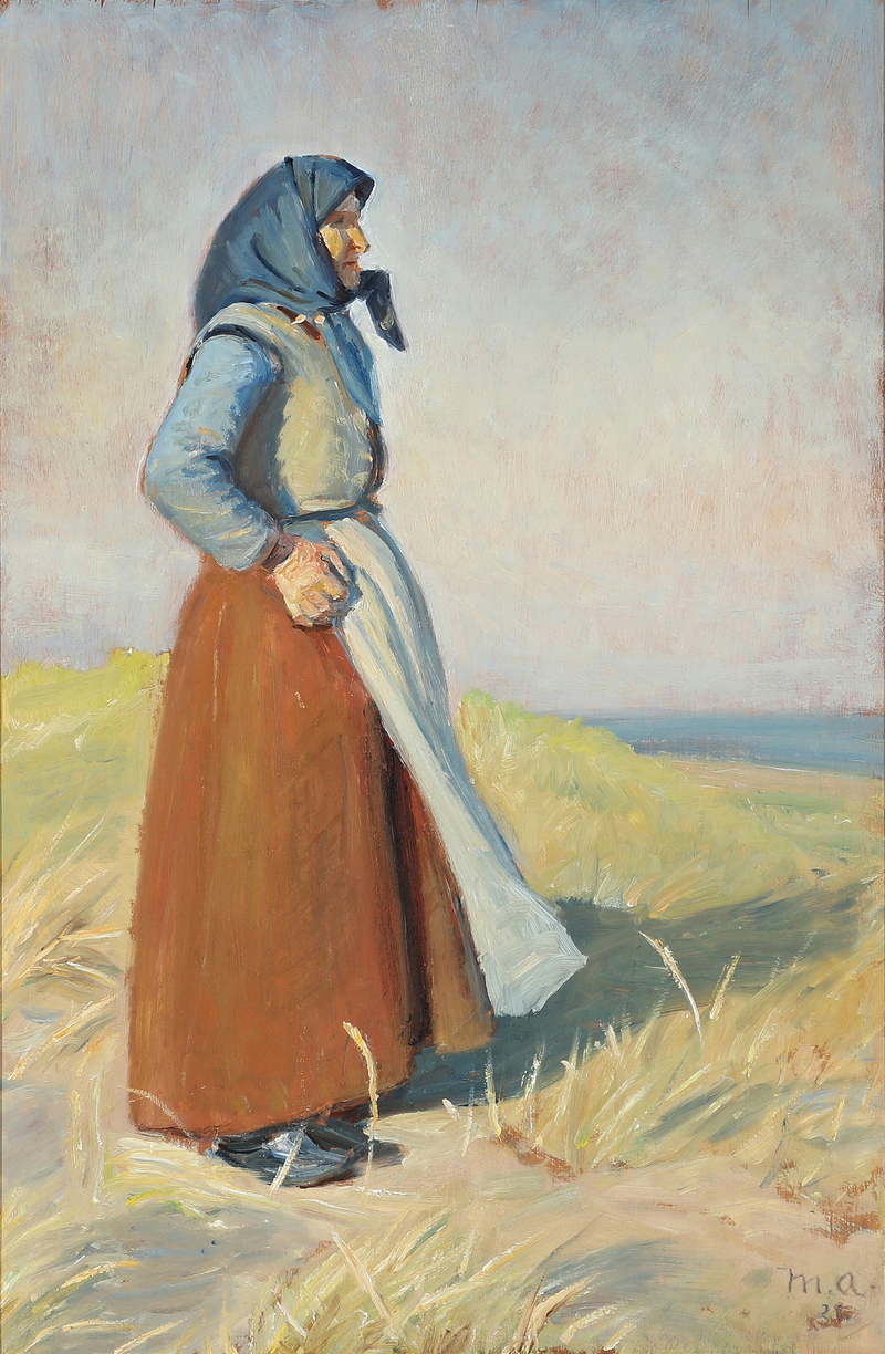 Eine Frau aus Skagen in den Dünen. -Michael Peter Ancher